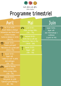 Lire la suite à propos de l’article Programme du Tiers-Lieu : avril, mai, juin 23
