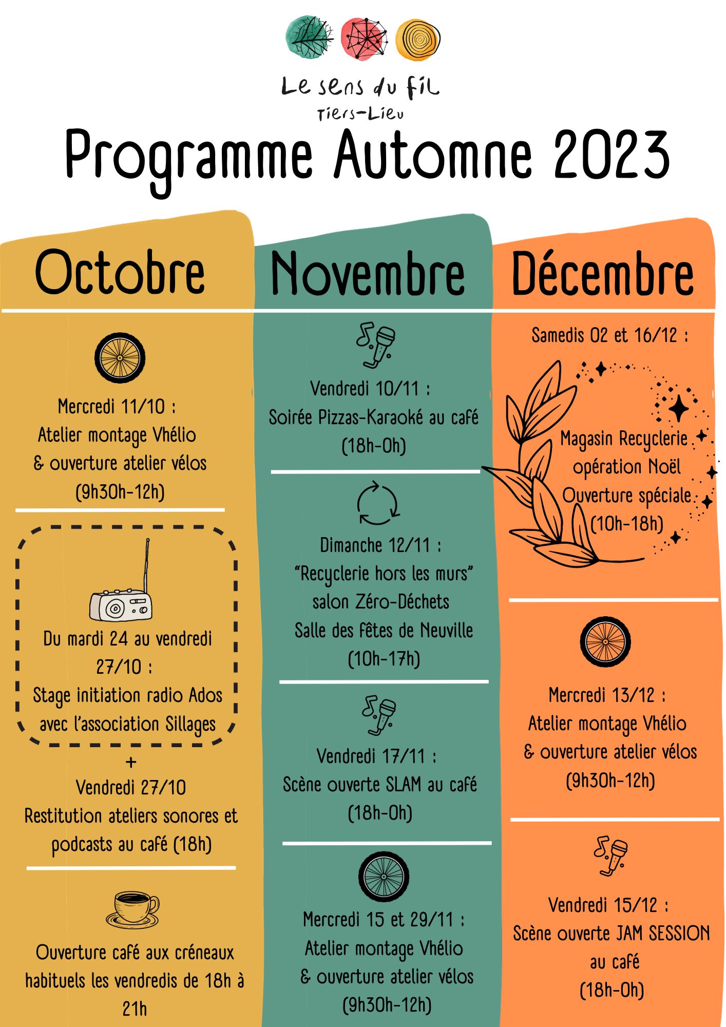 Lire la suite à propos de l’article Programme du Tiers-Lieu : octobre, novembre, décembre 23