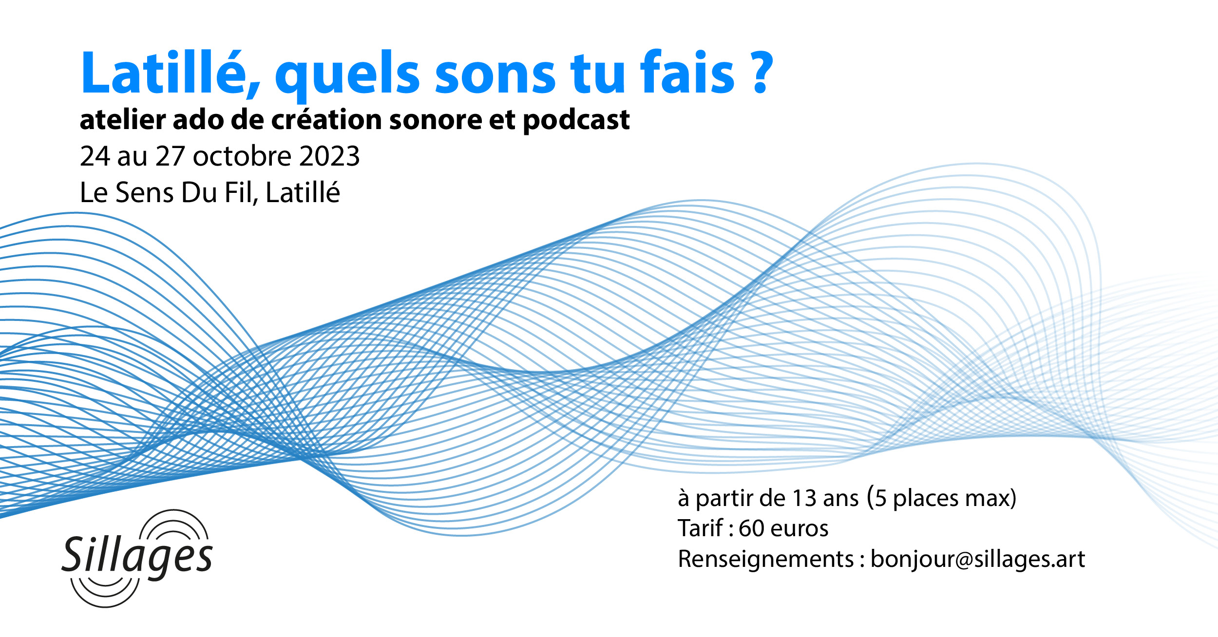 Lire la suite à propos de l’article Stage ados vacances toussaint : Latillé, quels sons tu fais ?